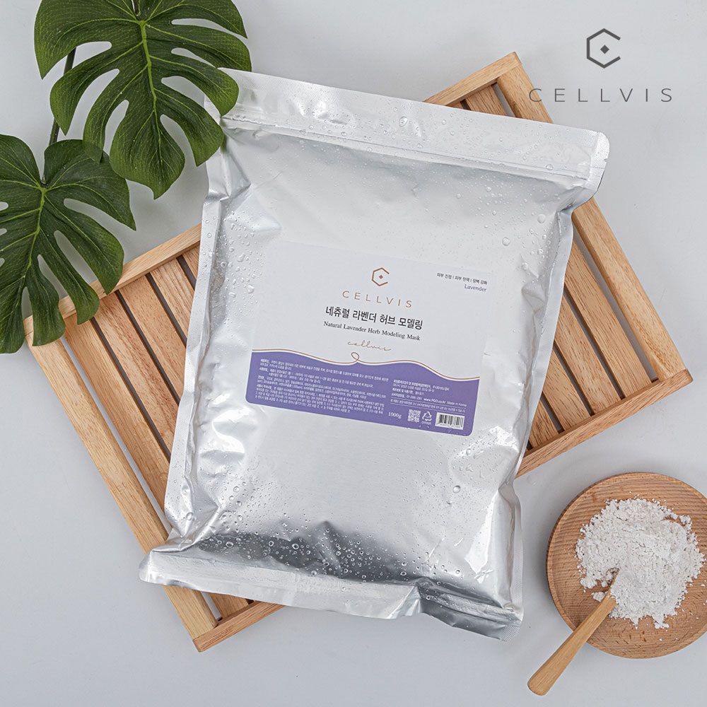 CELLVIS Natural Lavender Herb Modeling Mask 1kg Professional Aesthetic Grade Skin Regeneration Soothing Anti-Aging Rubber Mask _ Made in Korea